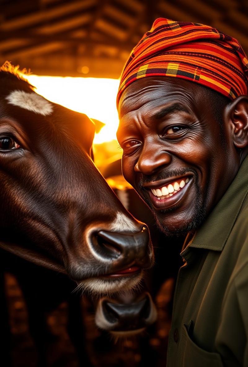 Dairy farmer with cattle